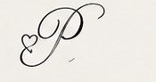 Pending brand mark, a script P with a heart